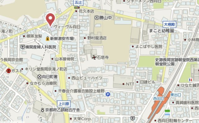 ヴィーヴル向日の地図