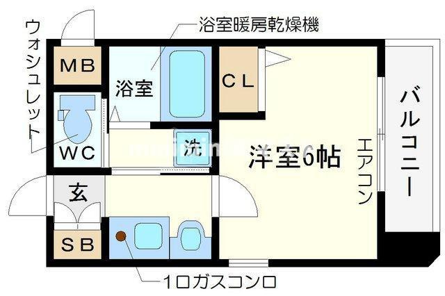 エステムコート難波センチュリオの間取り