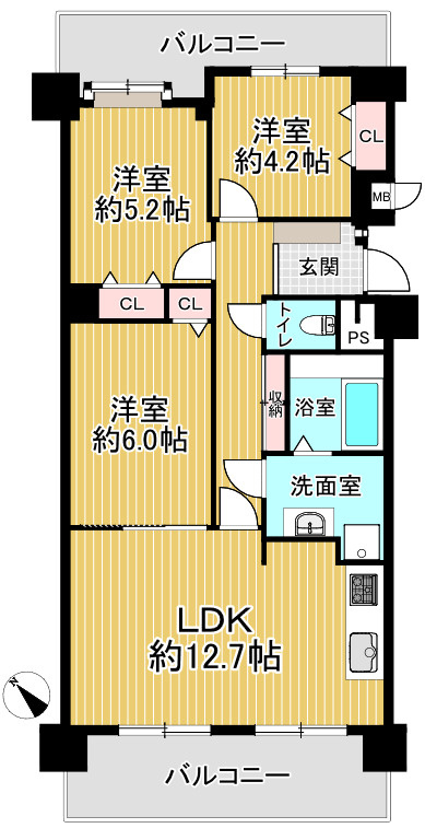 ライオンズマンション大高緑地の間取り