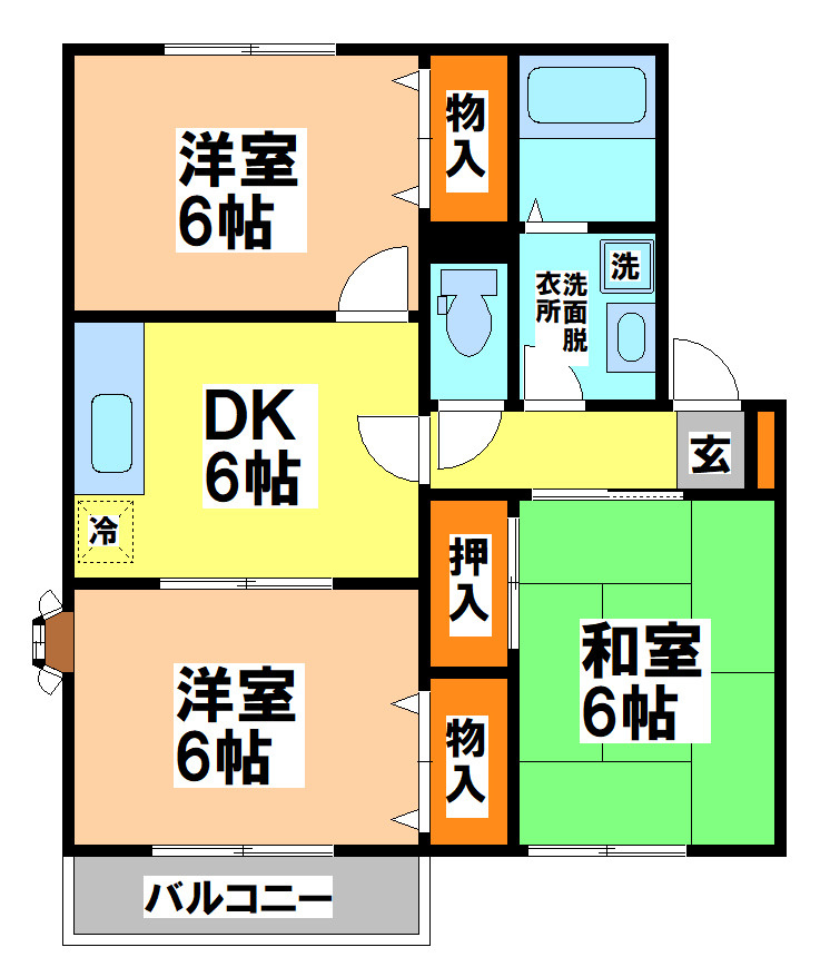 サイプレスタウン Aの間取り