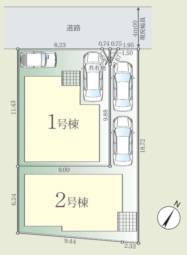 さいたま市北区本郷町1期の区画図