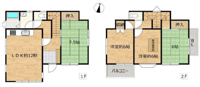 所沢市上山口　中古戸建ての間取り