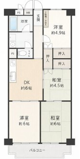 すみれ橋第1コーポ2号棟　関目東小学校区の間取り|すみれ橋第1コーポ2号棟　間取り