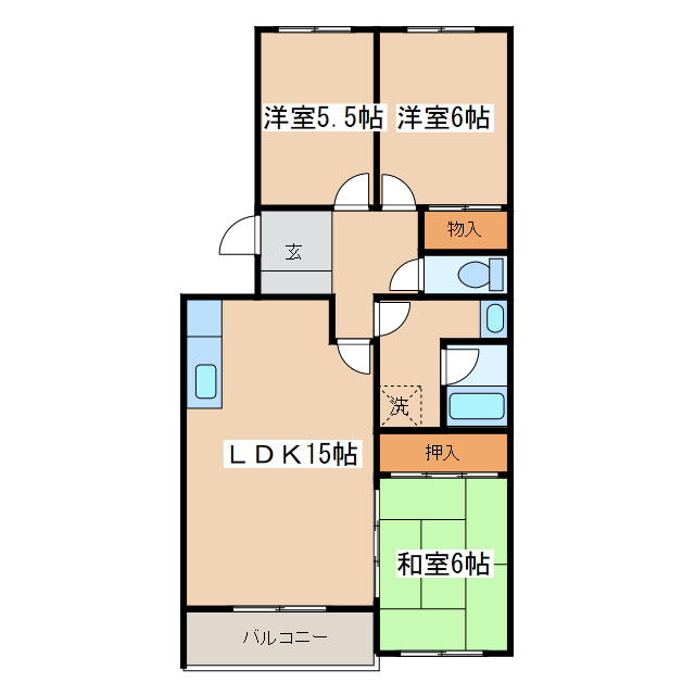 釧路市入舟７丁目の賃貸マンションの間取り