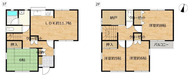 川越市砂新田　新築戸建ての間取り