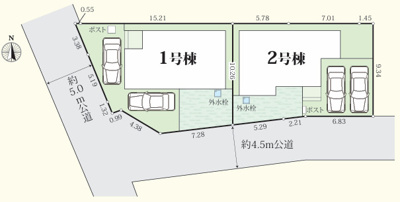 【区画図】 | 厚木市上依知　全２棟　新築住宅
