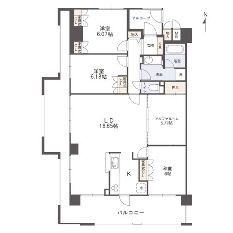 アルファシティ屋島五番館の間取り