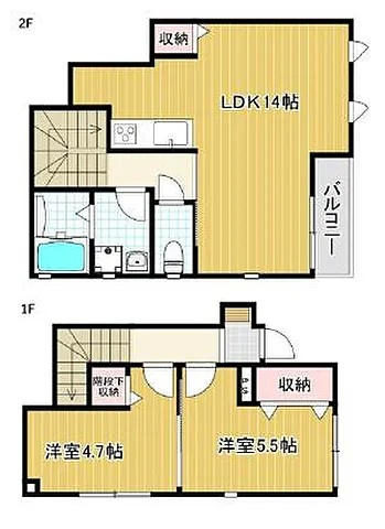 西宮市神垣町のアパートの間取り