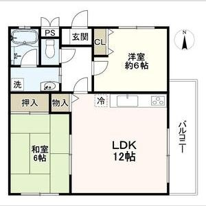 西宮市大谷町の賃貸マンションの間取り