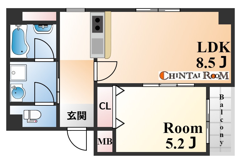 神戸市灘区城内通５丁目の賃貸マンションの間取り
