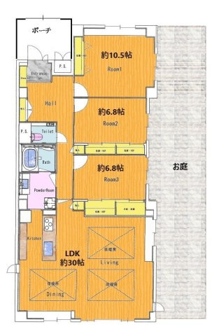 神戸市東灘区御影山手５丁目の賃貸マンションの間取り