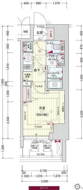 プレサンス三宮エレガンシアの間取り