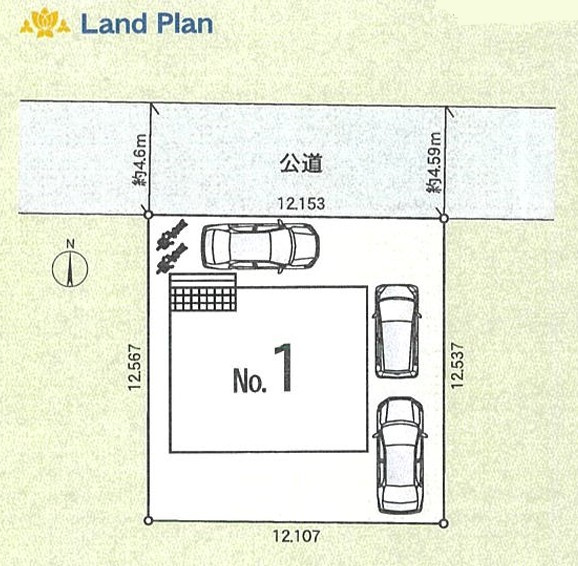 CRADLE GARDEN 太田市大原町第10　新築住宅1号棟の区画図