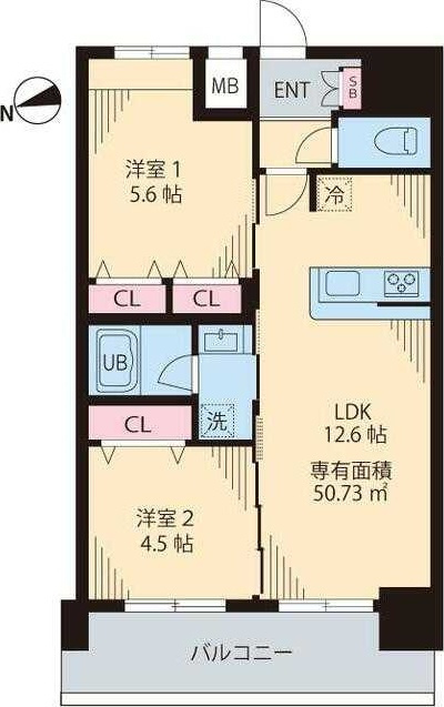 ルカナル門前仲町の間取り