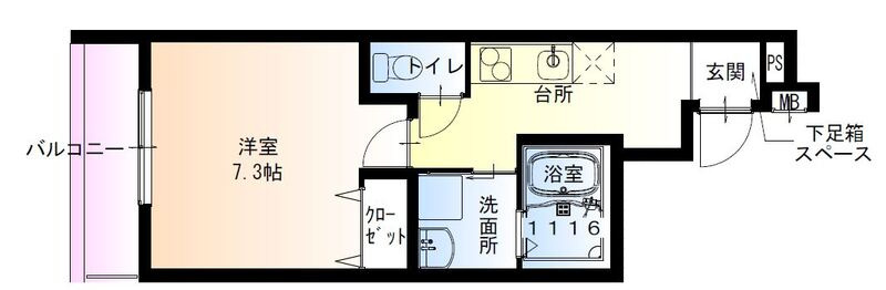 フジパレス平野郷Ⅰ番館の間取り