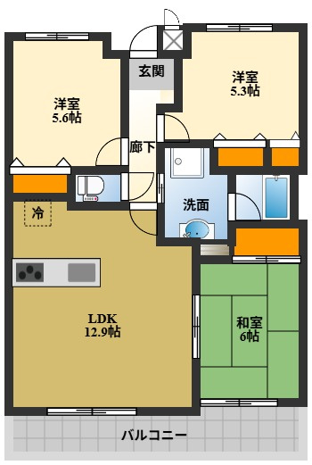 ライオンズマンション　泉北忠岡の間取り