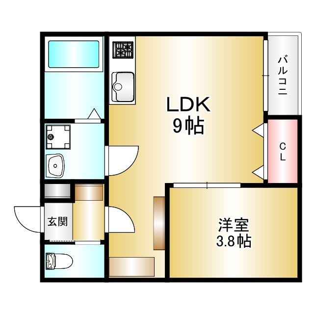 筑紫野市筑紫駅前通１丁目のアパートの間取り