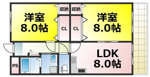 【間取り】 | パレーシャル難波 仲介手数料無料