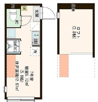 杉並区宮前４丁目のアパートの間取り