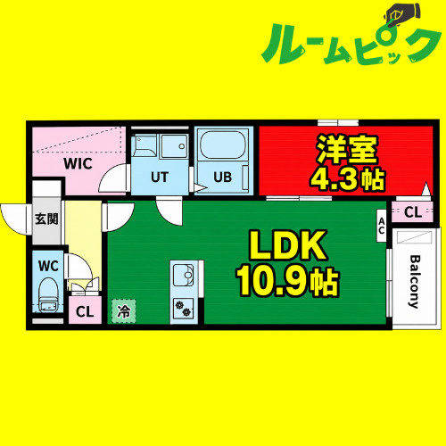 ilusion高畑西　名古屋市賃貸　仲介手数料無料の間取り