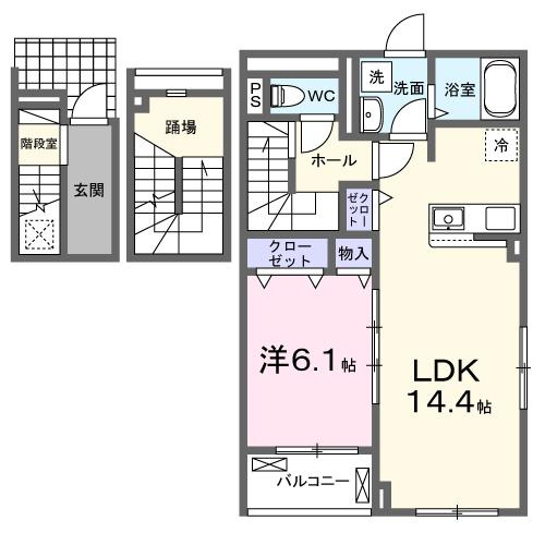 クラール　島野　Ａの間取り