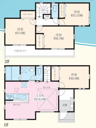 厚木市上依知新築戸建て　3期2号棟の間取り|間取図「厚木市上依知新築戸建て　2号棟」