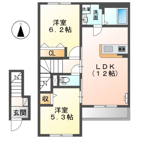 カサ デ コア Ⅰの間取り