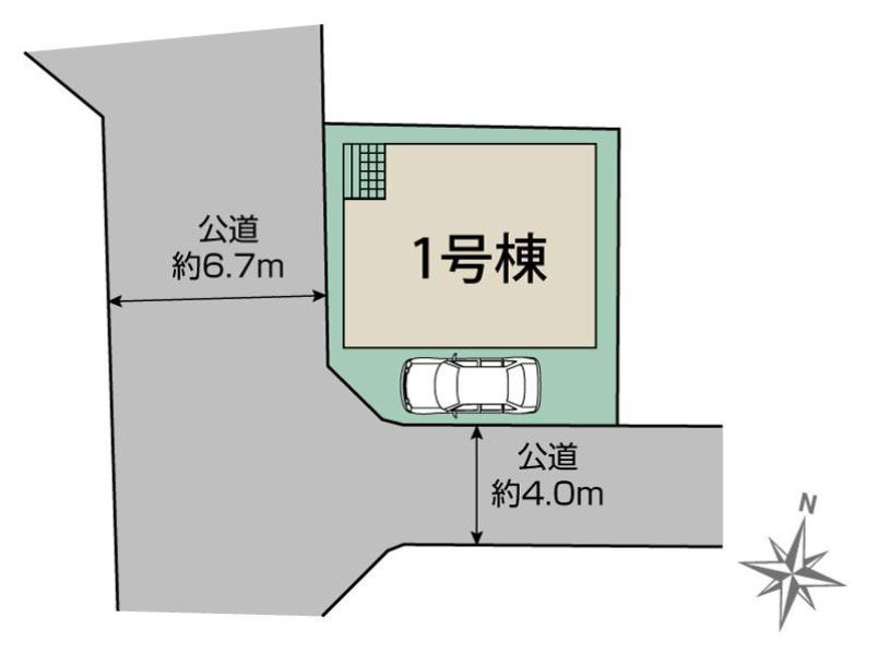 座間市小松原2丁目新築戸建て　1号棟の区画図|区画図「座間市小松原2丁目新築戸建て　1号棟」
