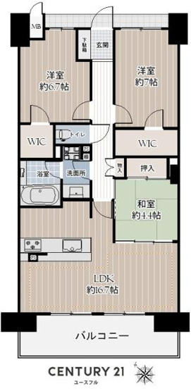【間取り】 | プロパレス泉ヶ丘ステーションステージ | 専有面積:80.23平米　バルコニー面積:12.15平米　間取り:3LDK！