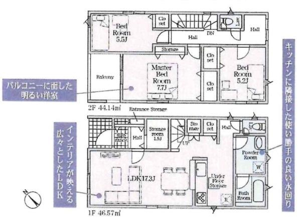 豊川市伊奈町第26　全2棟・1号棟の間取り
