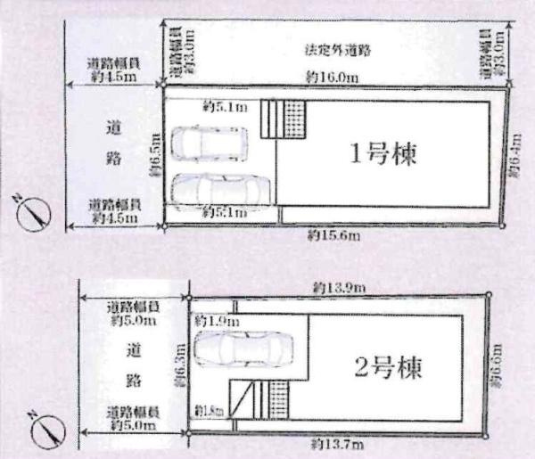 豊川市伊奈町第26　全2棟・2号棟の区画図