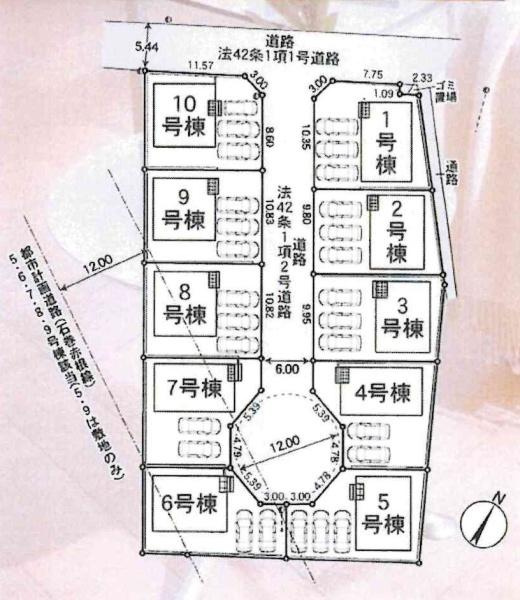 豊川市伊奈町第24　全10棟・7号棟の区画図