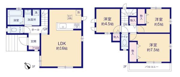 川崎市宮前区野川台１丁目の新築一戸建の間取り