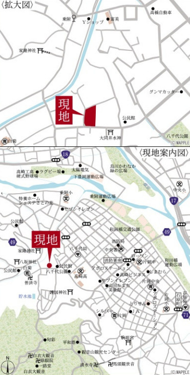 【新築】高崎市乗附町第２　３号棟(全４棟)　リーブルガーデン　新築建売分譲の地図