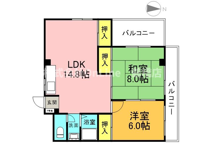 シャンボール今里Ⅱ番館の間取り