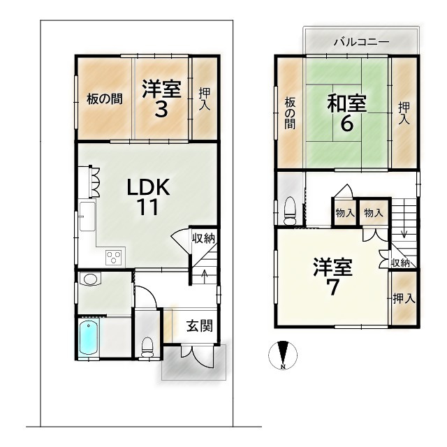 浄土寺上馬場町 中古戸建の間取り