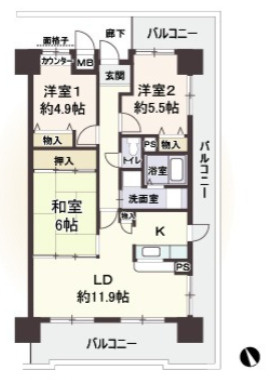 アメニティ江戸堀の間取り