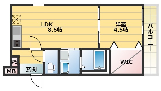 フジパレス弥刀Ⅴ番館の間取り