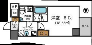 ザ・パーククロス阿波座の間取り