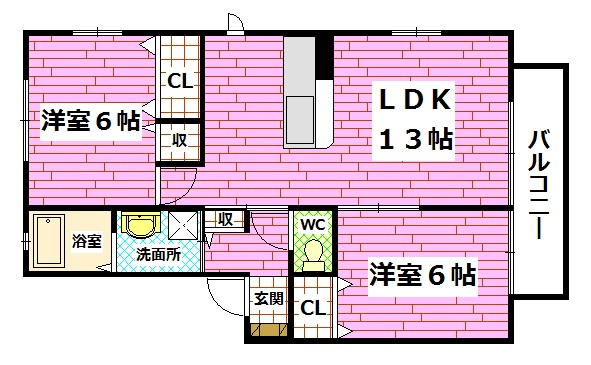 エーデルシャーメゾン　D棟の間取り