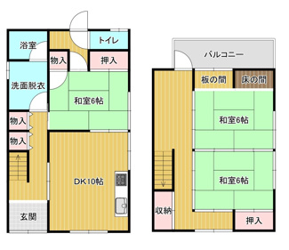 【間取り】 | 氷上町成松T邸貸家