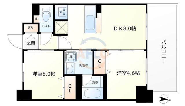 エステムコート新大阪ナイングランブライトの間取り|エステムコート新大阪Ⅸグランブライト　間取り