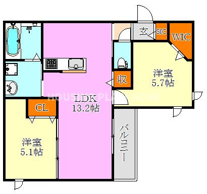 パル須磨公園　HEBEL MAISONの間取り