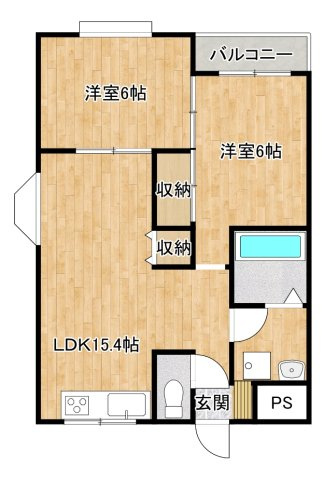 吹田市山田西４丁目の賃貸マンションの間取り