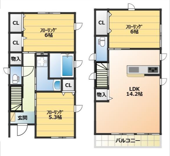 学園西町戸建の間取り