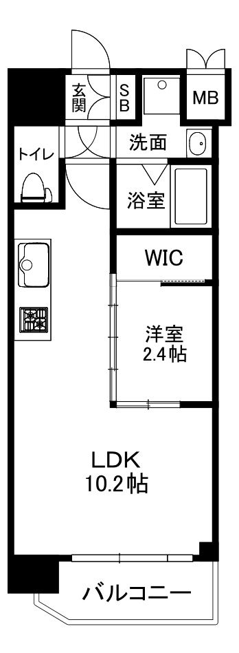 大阪市中央区博労町１丁目の賃貸マンションの間取り