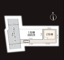 茅ヶ崎市菱沼１丁目２期　新築戸建　全２棟２号棟の区画図