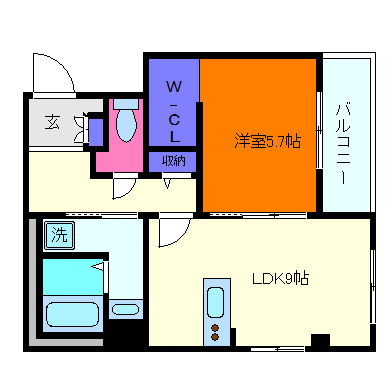 神戸市灘区水道筋　マンション新築工事の間取り