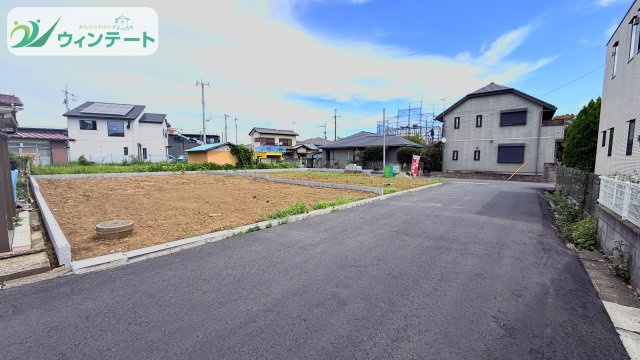 牛久市田宮町29期　新築戸建　1号棟の前面道路含む現地写真|現地写真です。敷地面積171.81㎡（51.97坪）とゆとりの広さ。日当たりや風通しはぜひ現地でご確認ください。