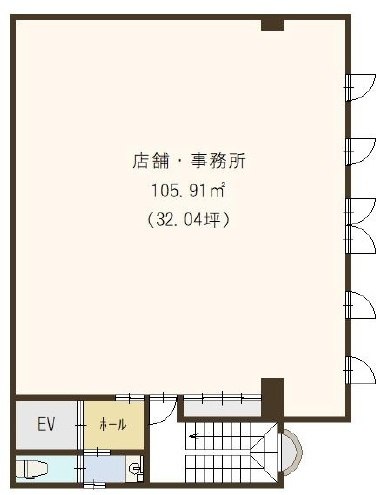 豊中市中桜塚４丁目の店舗事務所の間取り